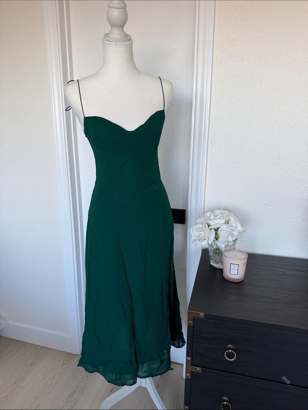 o.p.t. Venus Women’s Dark Green Tie-Strap Dress NWT SM